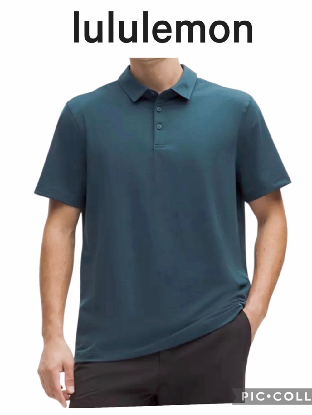 Lululemon Men Evolution Short Sleeve Polo Shirt dark green size large